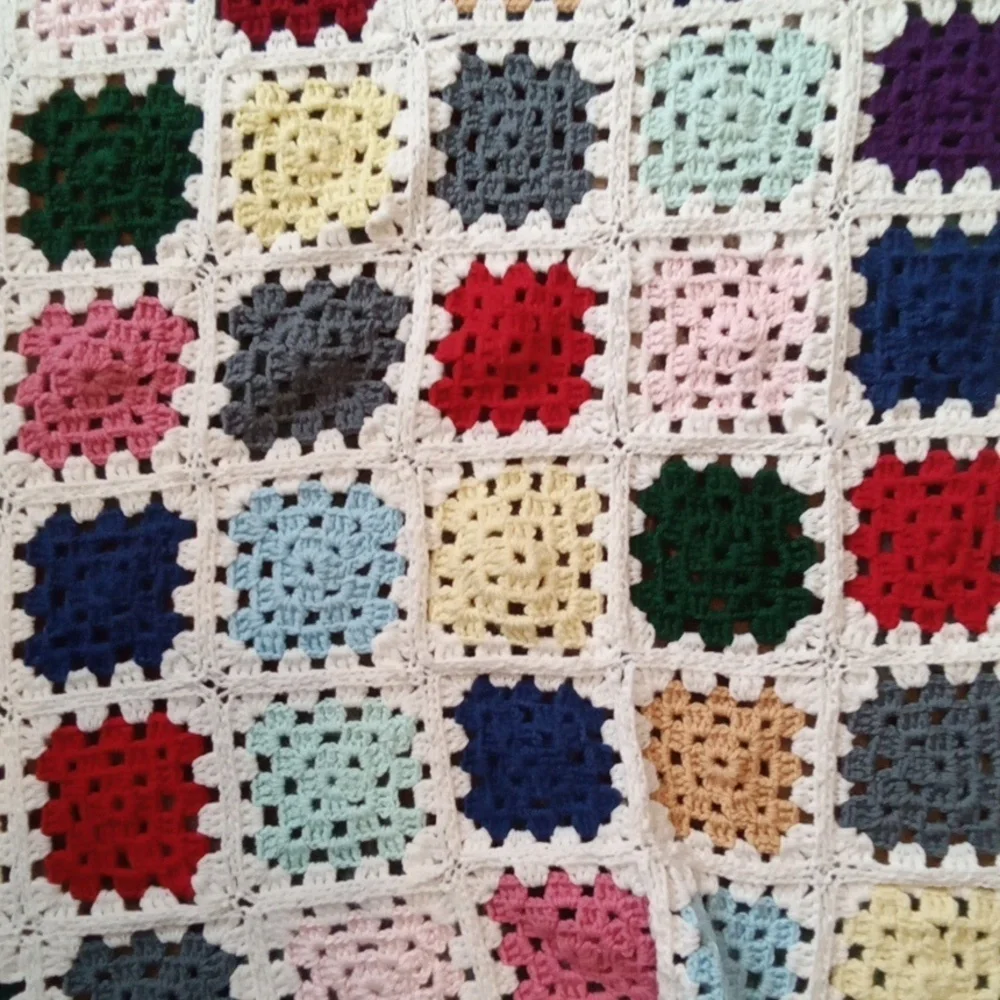 Colorful Crochet Handmade Square Throwblanket 60X 37